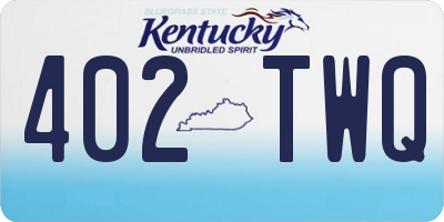 KY license plate 402TWQ