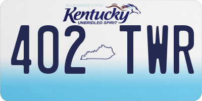 KY license plate 402TWR