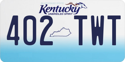KY license plate 402TWT