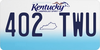 KY license plate 402TWU