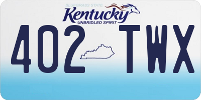 KY license plate 402TWX