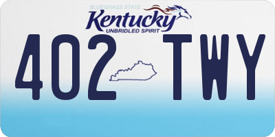 KY license plate 402TWY