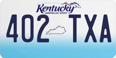 KY license plate 402TXA