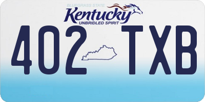 KY license plate 402TXB
