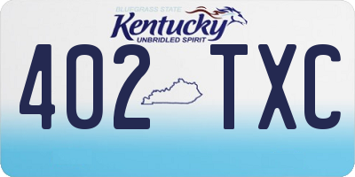 KY license plate 402TXC
