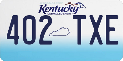 KY license plate 402TXE
