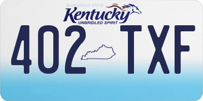 KY license plate 402TXF