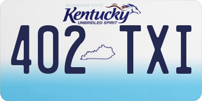 KY license plate 402TXI