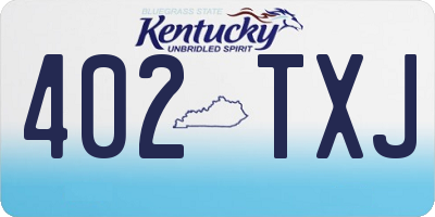 KY license plate 402TXJ