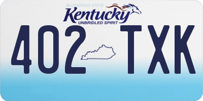 KY license plate 402TXK