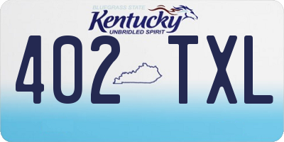 KY license plate 402TXL