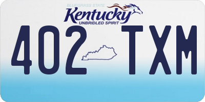 KY license plate 402TXM