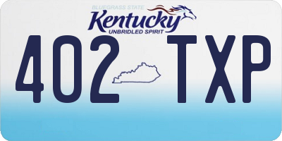 KY license plate 402TXP