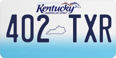KY license plate 402TXR