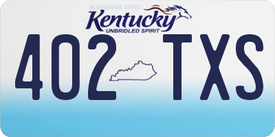 KY license plate 402TXS