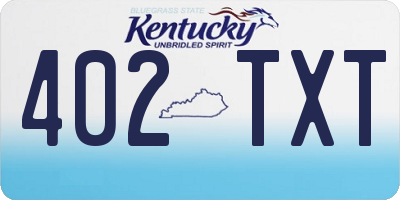 KY license plate 402TXT