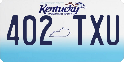 KY license plate 402TXU