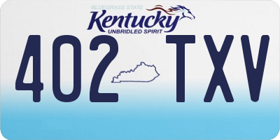 KY license plate 402TXV