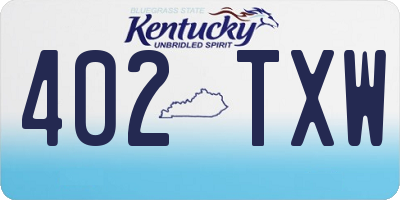 KY license plate 402TXW