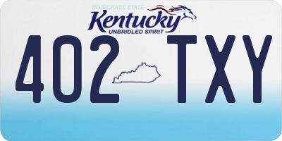 KY license plate 402TXY