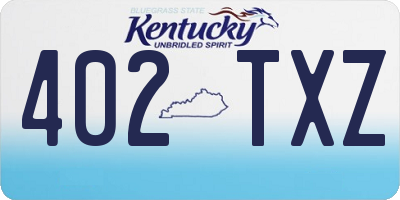 KY license plate 402TXZ