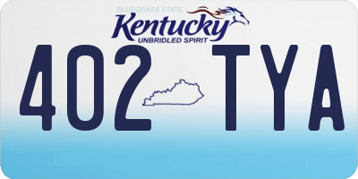 KY license plate 402TYA