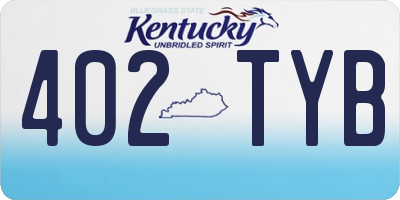 KY license plate 402TYB