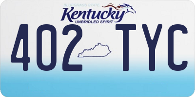 KY license plate 402TYC