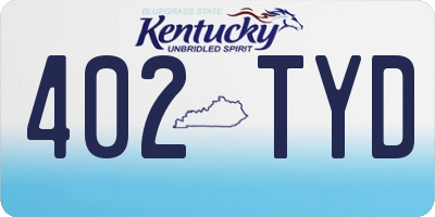 KY license plate 402TYD