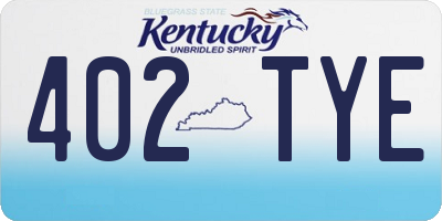 KY license plate 402TYE