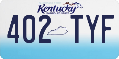 KY license plate 402TYF