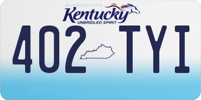 KY license plate 402TYI