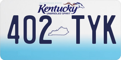 KY license plate 402TYK