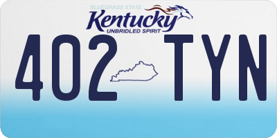 KY license plate 402TYN