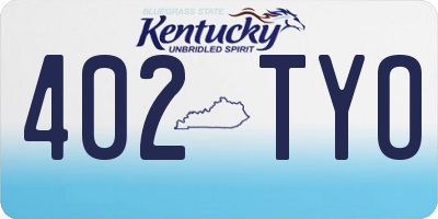 KY license plate 402TYO
