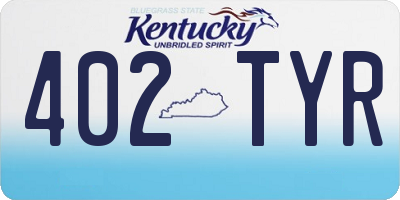 KY license plate 402TYR