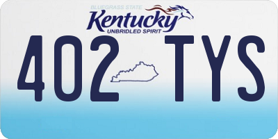 KY license plate 402TYS