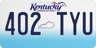 KY license plate 402TYU