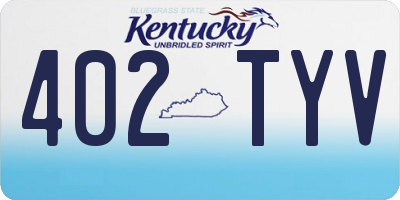 KY license plate 402TYV