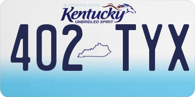 KY license plate 402TYX