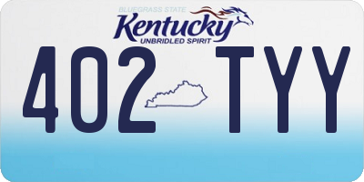 KY license plate 402TYY