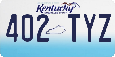 KY license plate 402TYZ