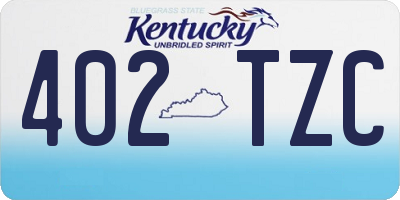 KY license plate 402TZC