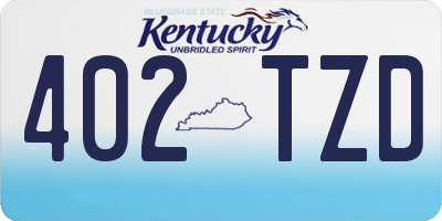 KY license plate 402TZD