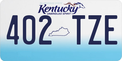 KY license plate 402TZE