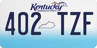 KY license plate 402TZF