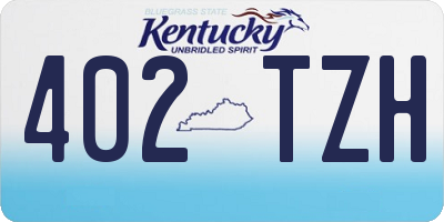 KY license plate 402TZH