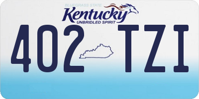 KY license plate 402TZI