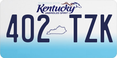 KY license plate 402TZK