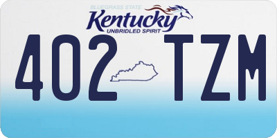 KY license plate 402TZM